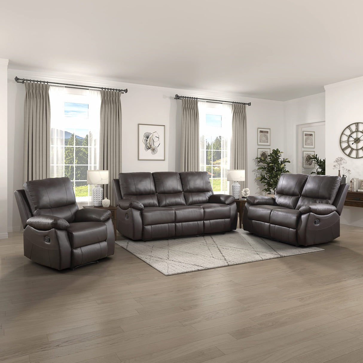 Farmington Wall-Hugger Manual Reclining Chair, Brown