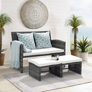 Patio Furniture Set,3 Pieces Outdoor Wicker Conversation Loveseat