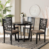 Jamie Dining Set, 5-Piece, Beige/Dark Brown