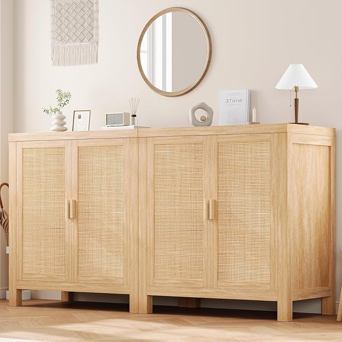 Buffet Cabinet with Storage, Rattan Cabinet, Sideboard Cabinet, Buffet Cabinet