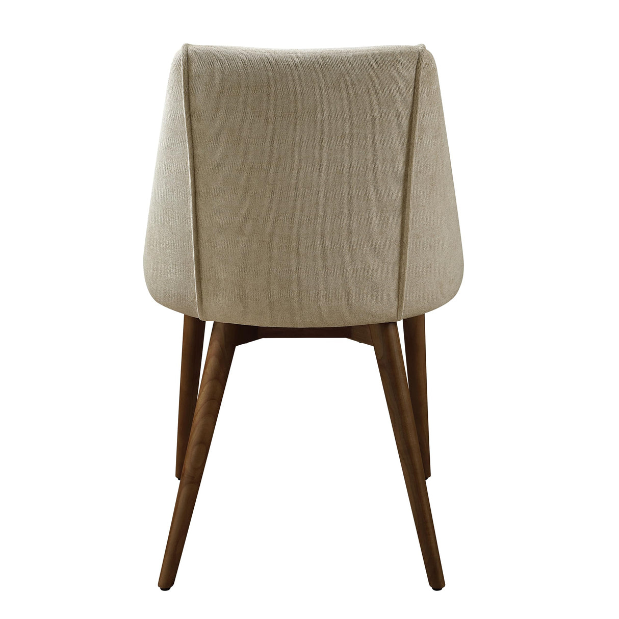 Willene Contemporary Fabric Side Chair in Beige/Walnut (Set of 2)