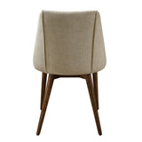 Willene Contemporary Fabric Side Chair in Beige/Walnut (Set of 2)