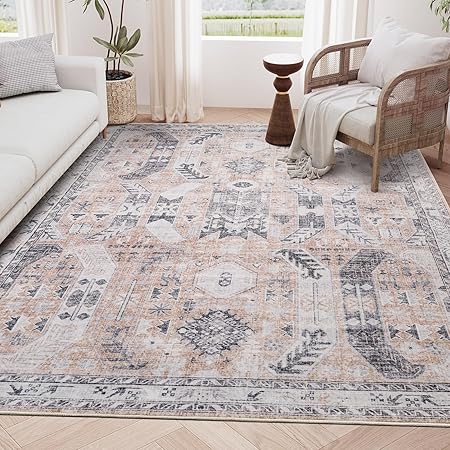 Washable Rug 8x10 Area Rugs for Living Room - Stain Resistant Non-Slip