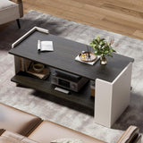 Coffee Table with Storage Shelf, Rectangle Wood Center Table, Modern Simple Coffee