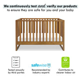 Hunter 3-in-1 Convertible Crib, Chestnut, Easy Assemble, Greenguard Gold Certified