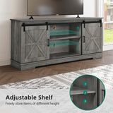 Farmhouse TV Stand for 65/60/55 Inch TV, Rustic Modern Entertainment Center