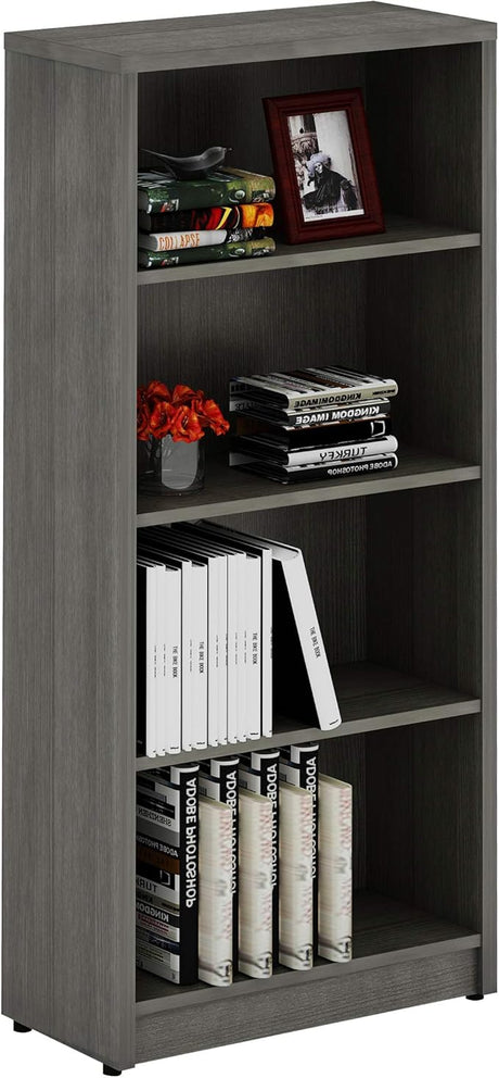 5 Shelf Wood Bookcase Freestanding Display Shelf Adjustable Layers Bookshelf for Home