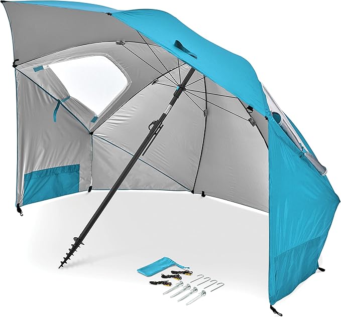 Premiere XL 9-Foot Umbrella - Heavy-duty 1.25" Center Pole & Twist Handle Auger