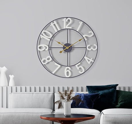 Large Wall Clock for Living Room Decor - Wall Clock for Kitchen - 24 inch (60 CM) Wall Clock Decorative