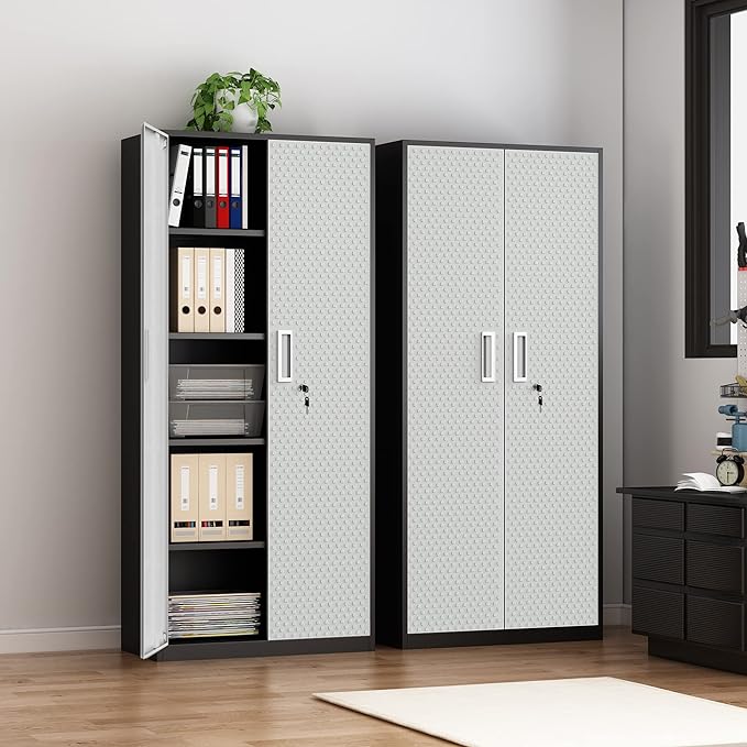 Garage Storage Cabinet, 72" Tool Storage Cabinet Utility Locker