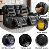 2-Seater Power Loveseat Recliner RV Electric Reclining Sofa Couch Wall