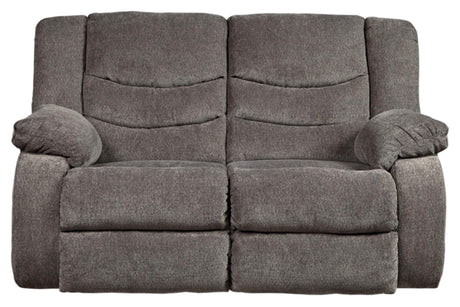 Tulen Modern Manual Pull Tab Reclining Loveseat, Dark Gray