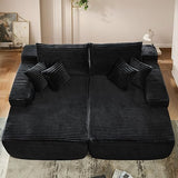 81" Oversized Sectional Double Lounge Chaise with Cloud Plush Sofa Bed