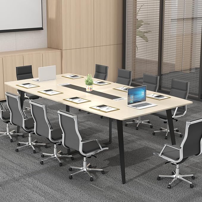 8FT Conference Table, 94.48L x 47.24W x 29.52H Inches Large Boat Shaped Meeting