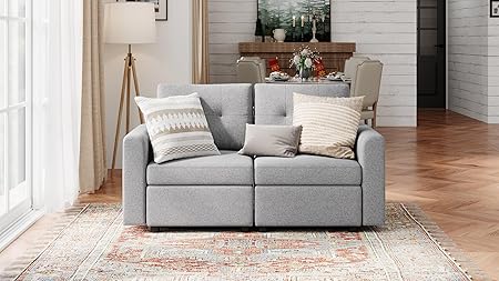 Rubik III 3 Seats Fabric Sofa Set, Deep Seat Modular Sectional Sofa