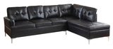 Barrington 109" x 108" PU Leather Chaise Sofa, Black