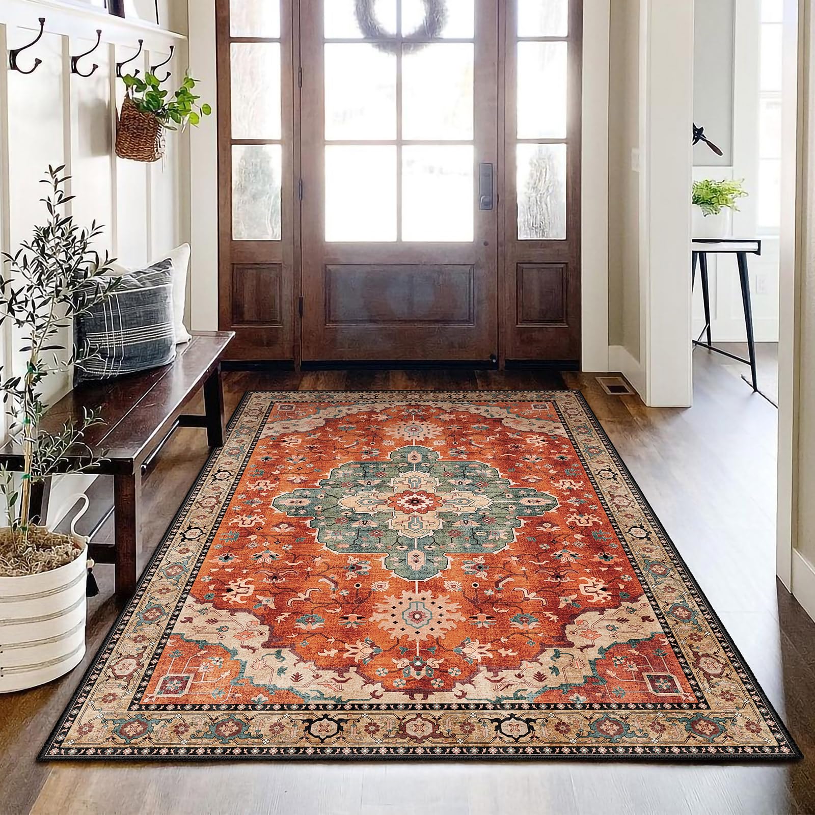 Boho Rug 3x5,Washable Area Rugs for Bedroom Living Room Kitchen