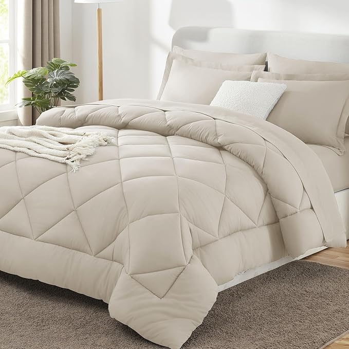 King Bed in a Bag 7-Pieces Comforter Sets with Comforter and Sheets Teal All Season