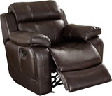 Baylands Bonded Leather Glider Rocker Reclining Chair, 40.5" W, Brown