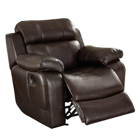 Baylands Bonded Leather Glider Rocker Reclining Chair, 40.5" W, Brown