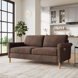 65" Blue Loveseat, Comfy Mid-Century Modern 2-Seat Sofa