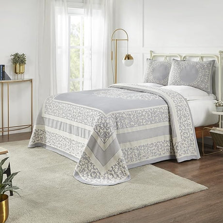 Cotton Blend Bedspread Set, Includes Oversized Bedspread and 2 Matching Pillow