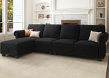 Velvet Sectional Sofa, L Shaped Sectional Couch Convertible Sofa Couch