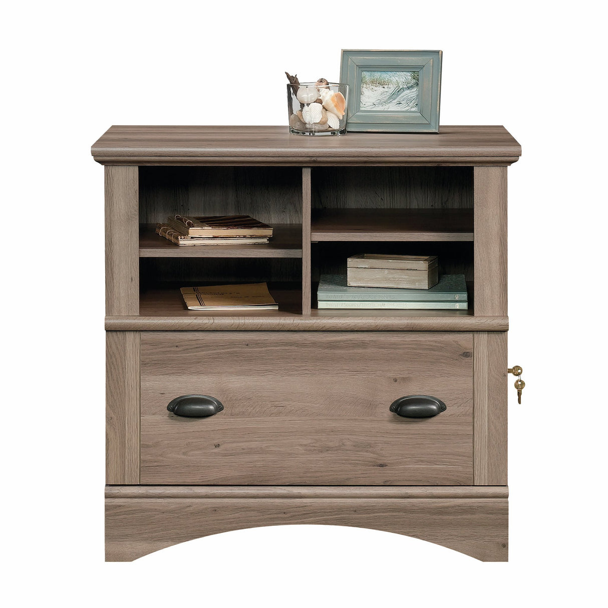 Harbor View Lateral File, Salt Oak finish