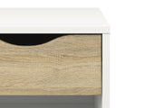 Diana 1 Drawer Nightstand, White/Oak Structure