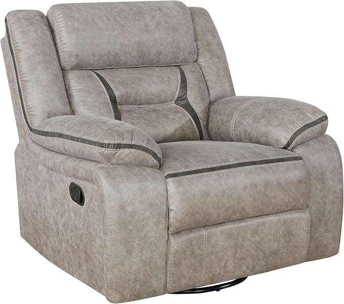 Greer Upholstered Motion Reclining Loveseat, Brown