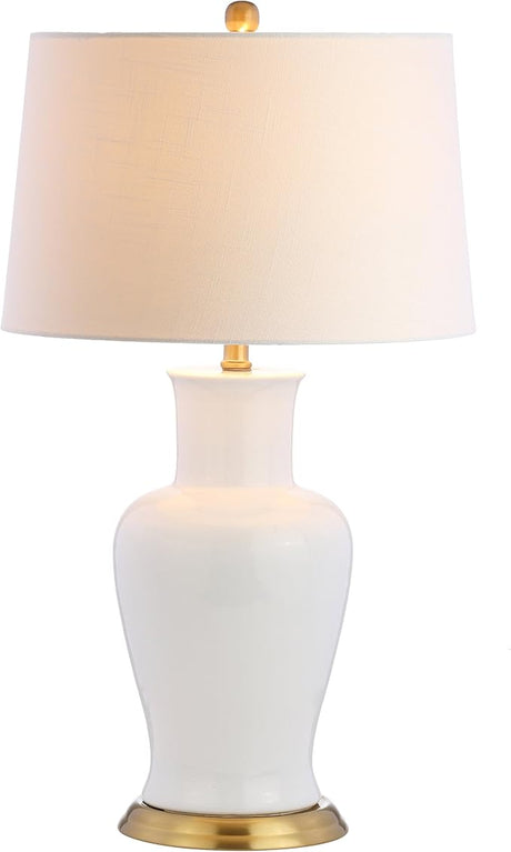 JONATHAN Y JYL4026K Julian 29" Traditional Classic Ceramic Urn LED Table Lamp, Red/Beige for Bedroom, Living Room, Kitchen, Home Office, Kids Room