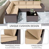 Furniture Set Sofa 7-pcs Wicker Sectional Sofa Set,Outdoor Furniture