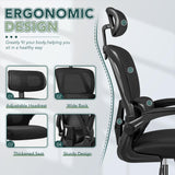 Ergonomic Office Chair, High Back with Breathable Mesh Seat,Adjustable Lumbar Support