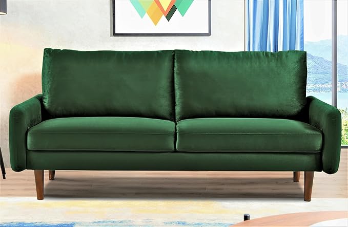 Kent Modern Velvet Sofa, Comfortable 3 Seater Couch for Living Rooms and Small Spaces