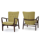 Becker Fabric Arm Chairs, 2-Pcs Set, Wasabi