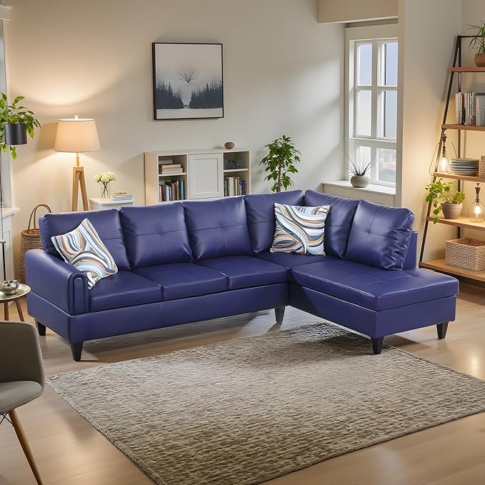 Left Chaise Flannel L Shaped Cloud Couch for Living Room