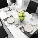 Faux Marble Dining Table Set for 4,5 Piece Dining Room Table Set,Rectangular Table