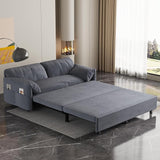 74.8” Queen Pull Out Sofa Bed, Luxury Velvet Convertible Sleeper Sofa Couch with