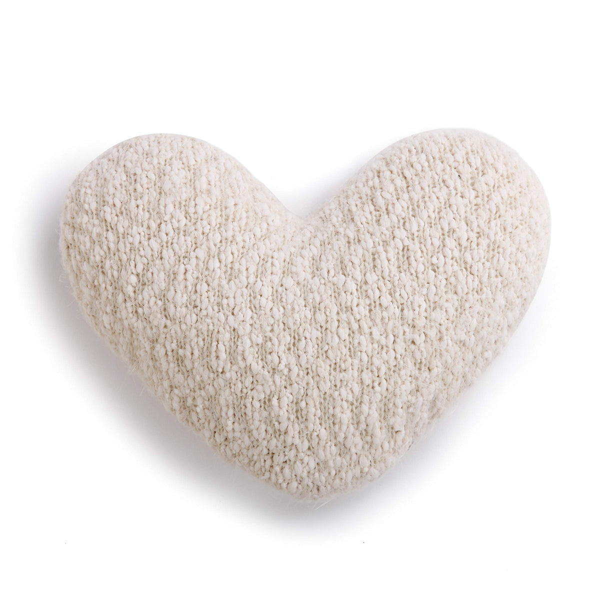 Cream Heart Shaped 10 x 11 inch Plush Polyester Decorative Throw Giving Pillow