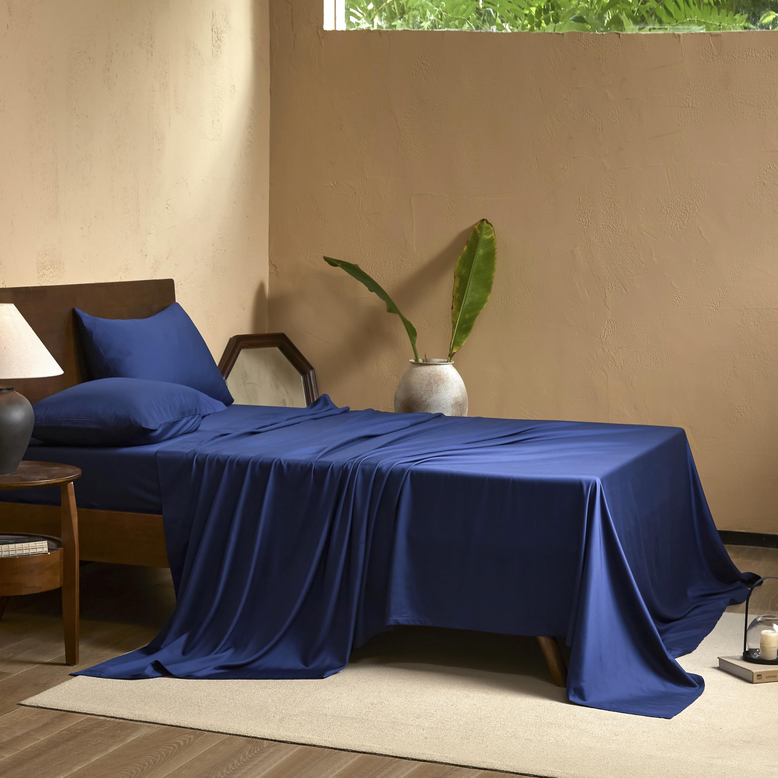King Sheets Set,Luxuriously 400 Thread Count Organic Rayon Derived from Bamboo