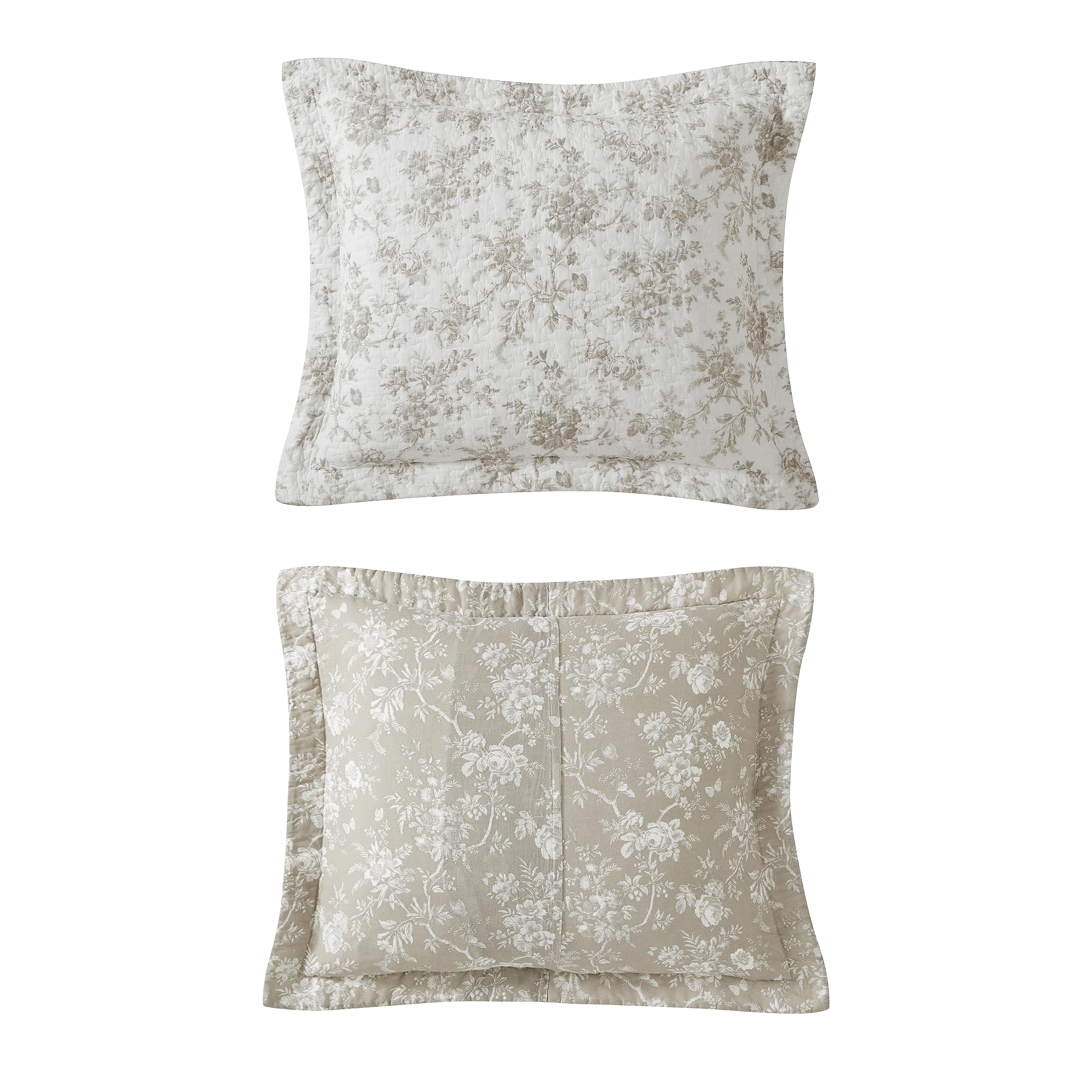 Walled Garden Brown King Quilt Set - Reversible Floral Cotton Bedding