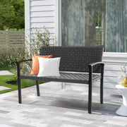 Outdoor Bench with High Back and Arms