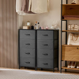 Dresser for Bedroom, Storage Drawers, Skinny Fabric Storage Tower with 4 Drawers,