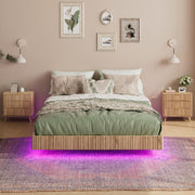 Full Floating Bed Frame with LED Lights