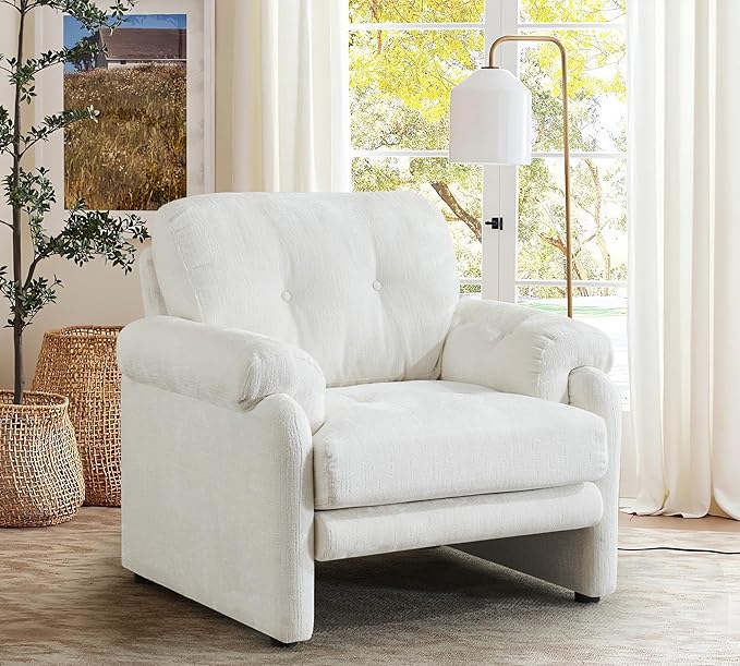 Oversized Accent Chair, 38.6" Wide Accent Chairs for Living Room,Comfy Chenille Modern Single Sofa Chair