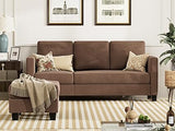 Convertible Sectional Sofa Couch, L-Shaped 3 Seat with Linen Fabric