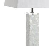 JONATHAN Y JYL1053A-SET2 Set of 2 Table Lamps Noelle 28.5" Seashell LED Table Lamp Coastal Contemporary Bedside Desk Nightstand Lamp for Bedroom Living Room Office College Bookcase, White