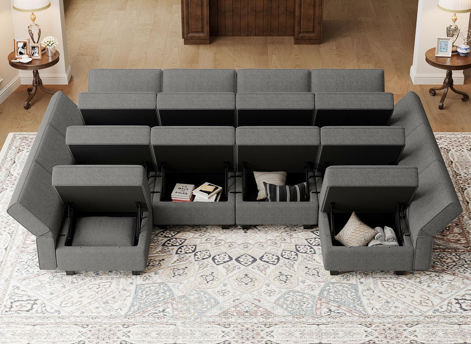 Oversized U Shaped Sofa Modular Sectional Couch Sleeper Sofa