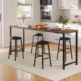 Bar Stools, 24.8 Inch PU Upholstered Breakfast Stools, Set of 2 Round Bar Chairs