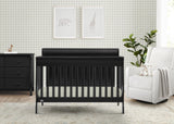 Simmons Kids Carter 6-in-1 Convertible Crib - Greenguard Gold Certified, Black Ebony